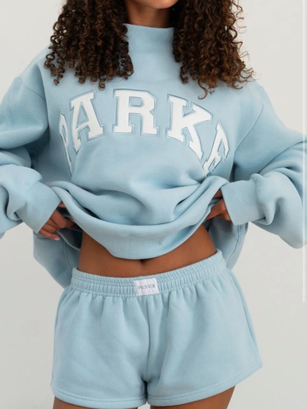 Parke Light Blue Fleece Boxer Sweatshorts